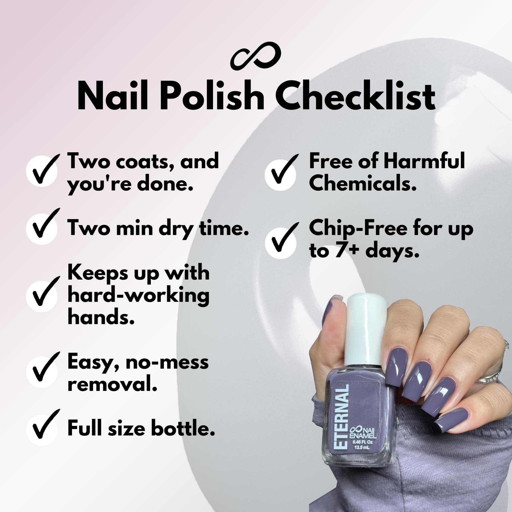Eternal purple nail polish set close-up delivering dramatic, salon-style shine