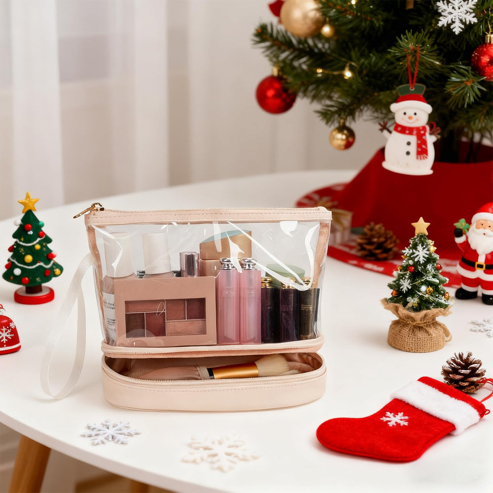 Ethereal Clear Makeup Bag bottom layer storage keeps brushes neatly organized