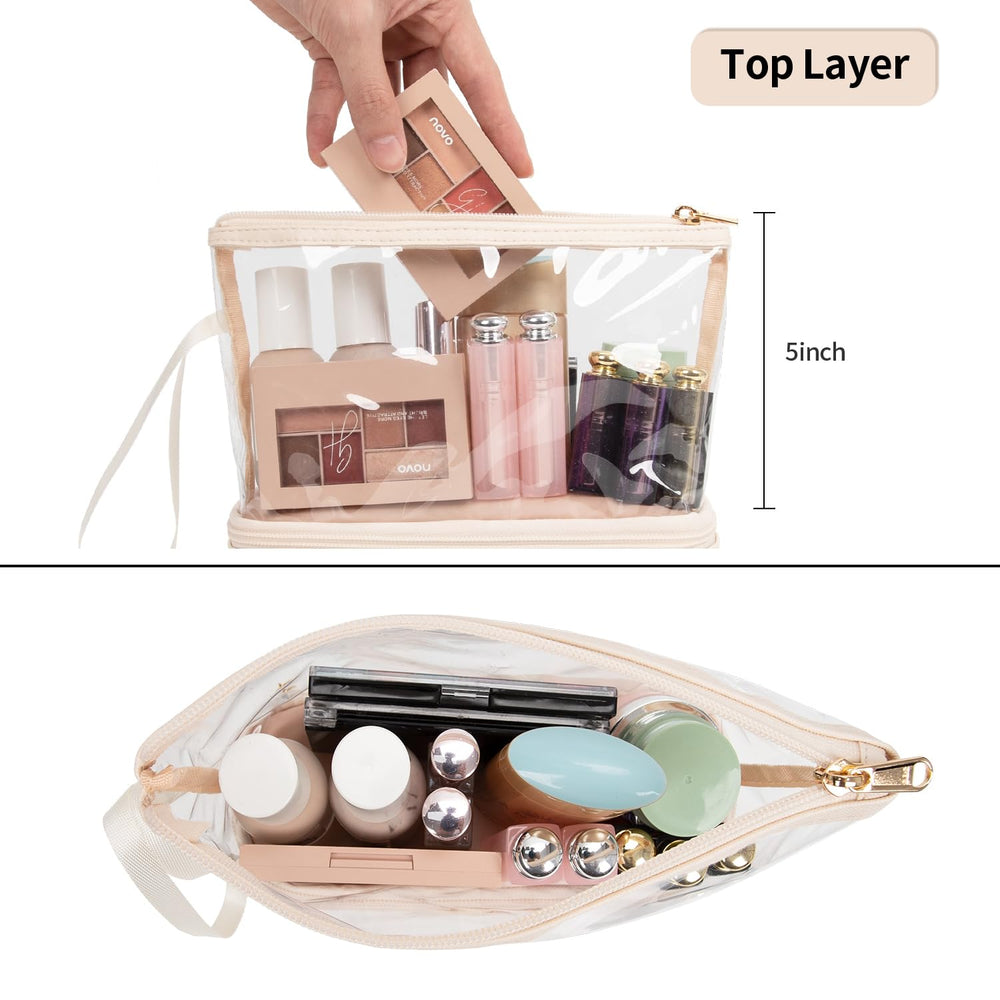 Ethereal Clear Makeup Bag PVC leather material combines durability and premium feel