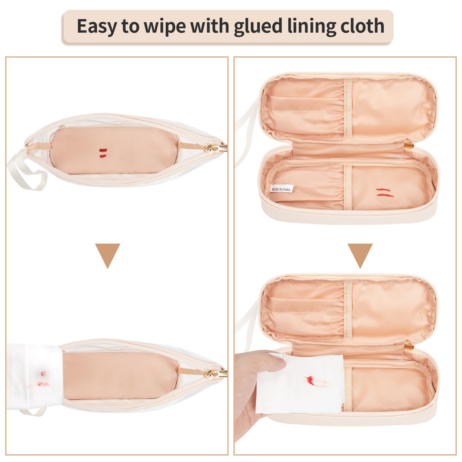 Ethereal Clear Makeup Bag travel-compact size fits in small purses