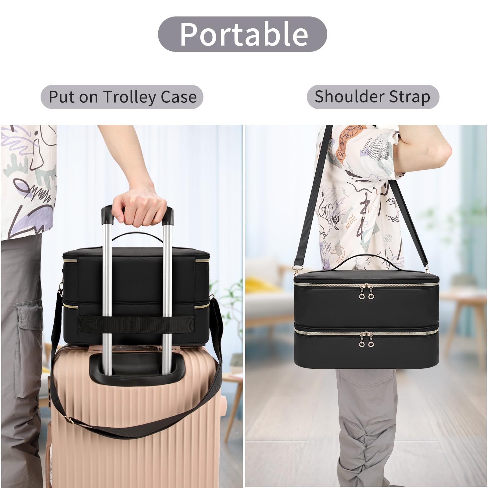 Ethereal Leather Nail Polish Organizer Case durable nylon material protects contents.