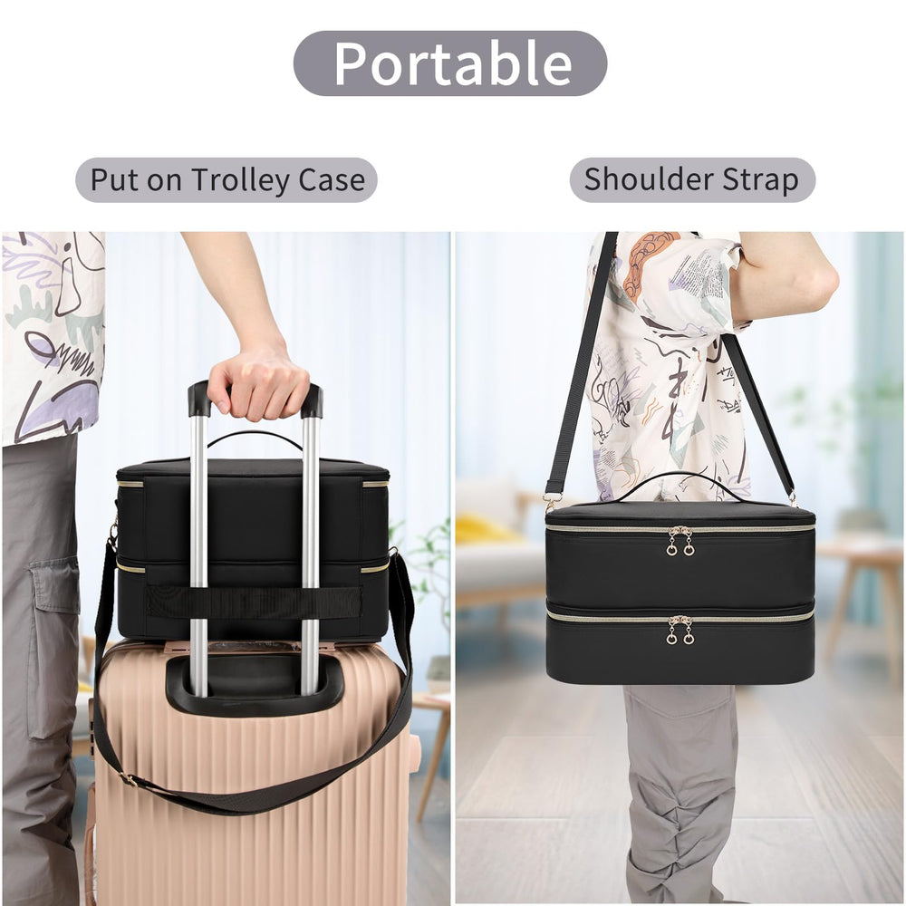 Ethereal Leather Nail Polish Organizer Case durable nylon material protects contents.