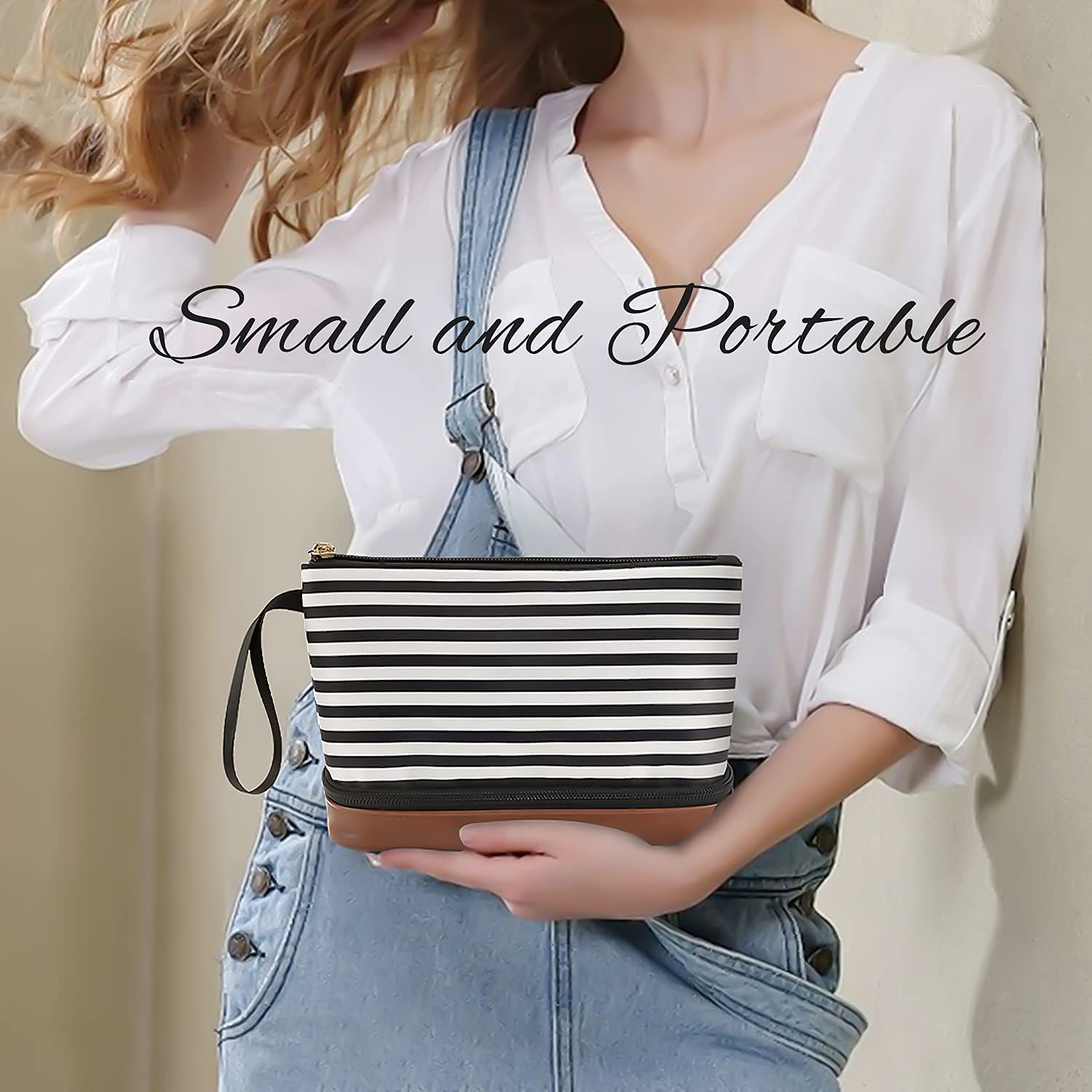 Ethereal makeup organizer fits daily essentials and travel sizes without bulk.