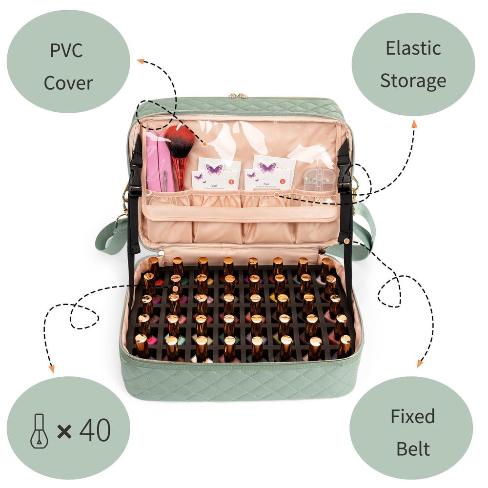 Ethereal Nail Polish Organizer Case closed demonstrates compact transport.