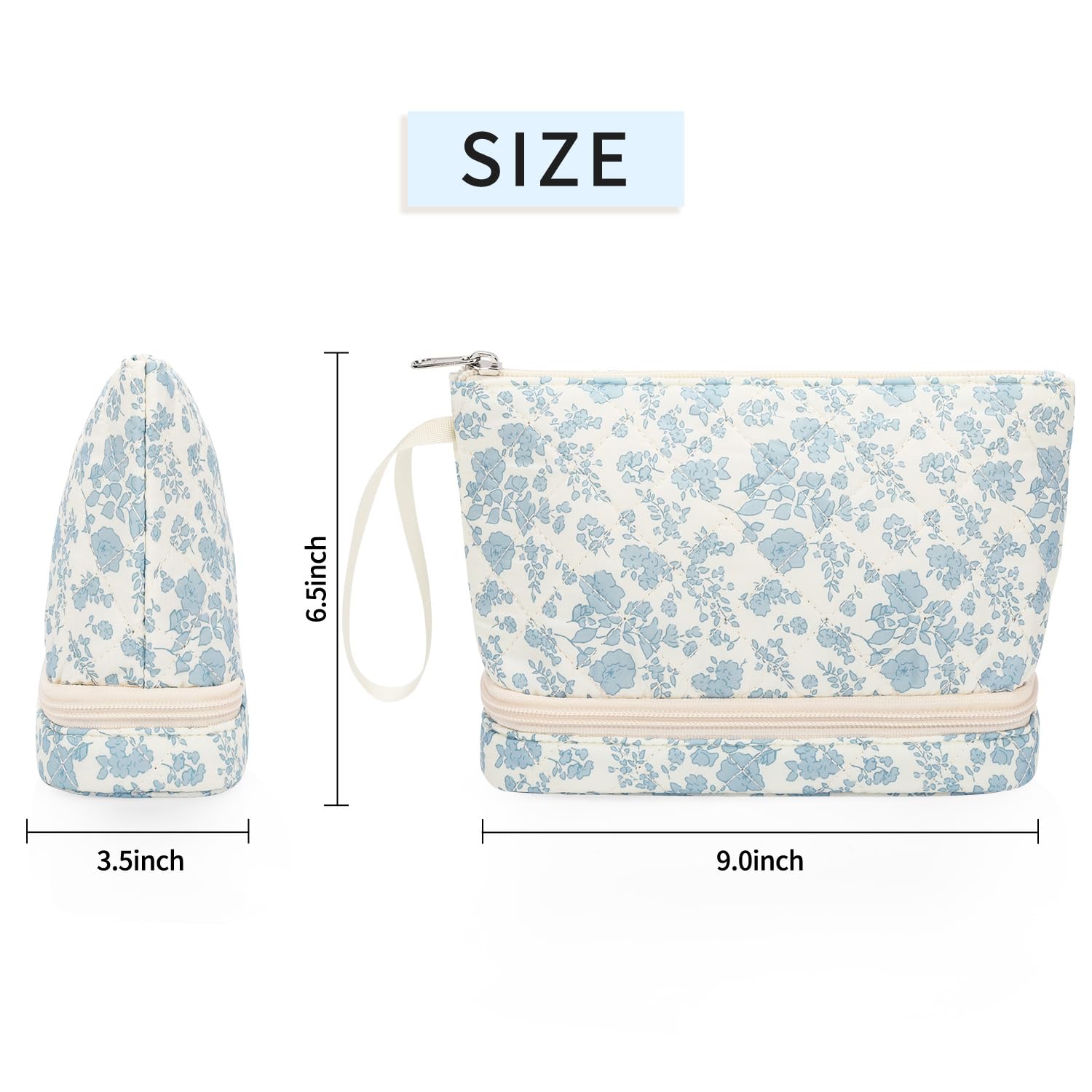 Ethereal bag blue flower portable handle for travel ease