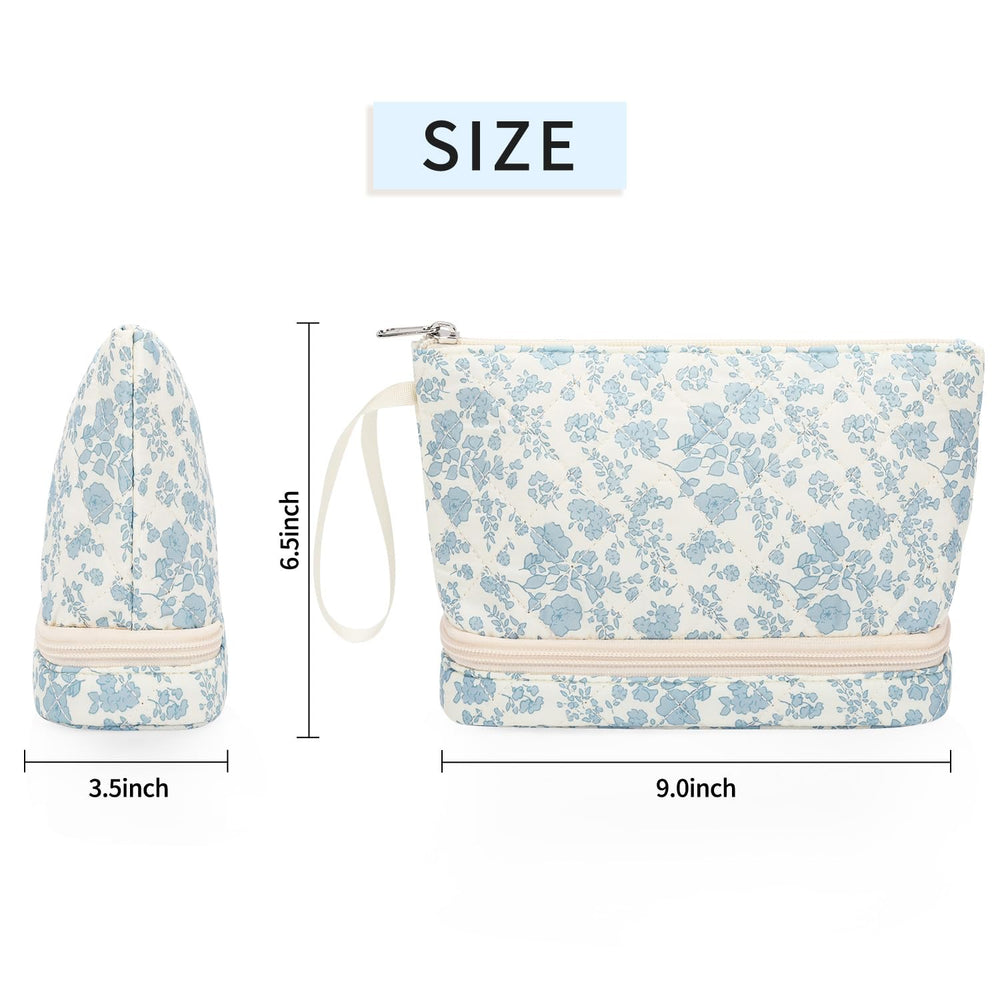 Ethereal bag blue flower portable handle for travel ease
