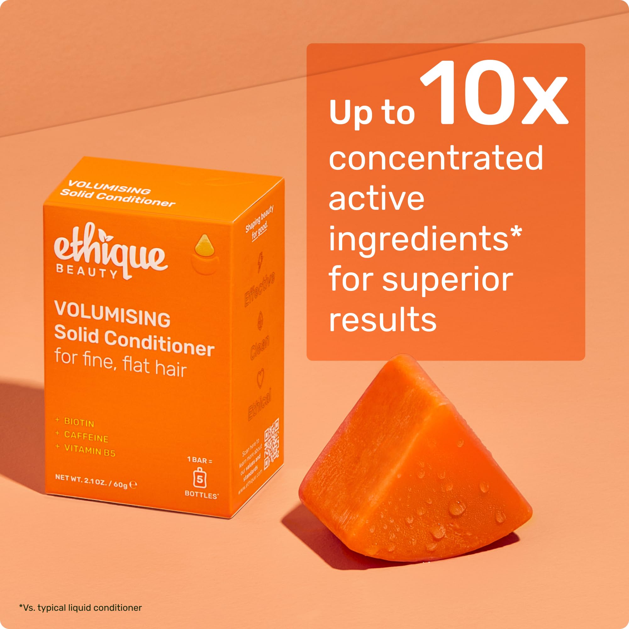 Ethique biotin caffeine boost highlights root-stimulation benefits in haircare.