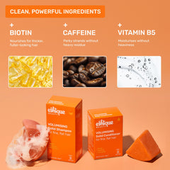 Ethique color-safe formula working on color-treated hair in shower scene.