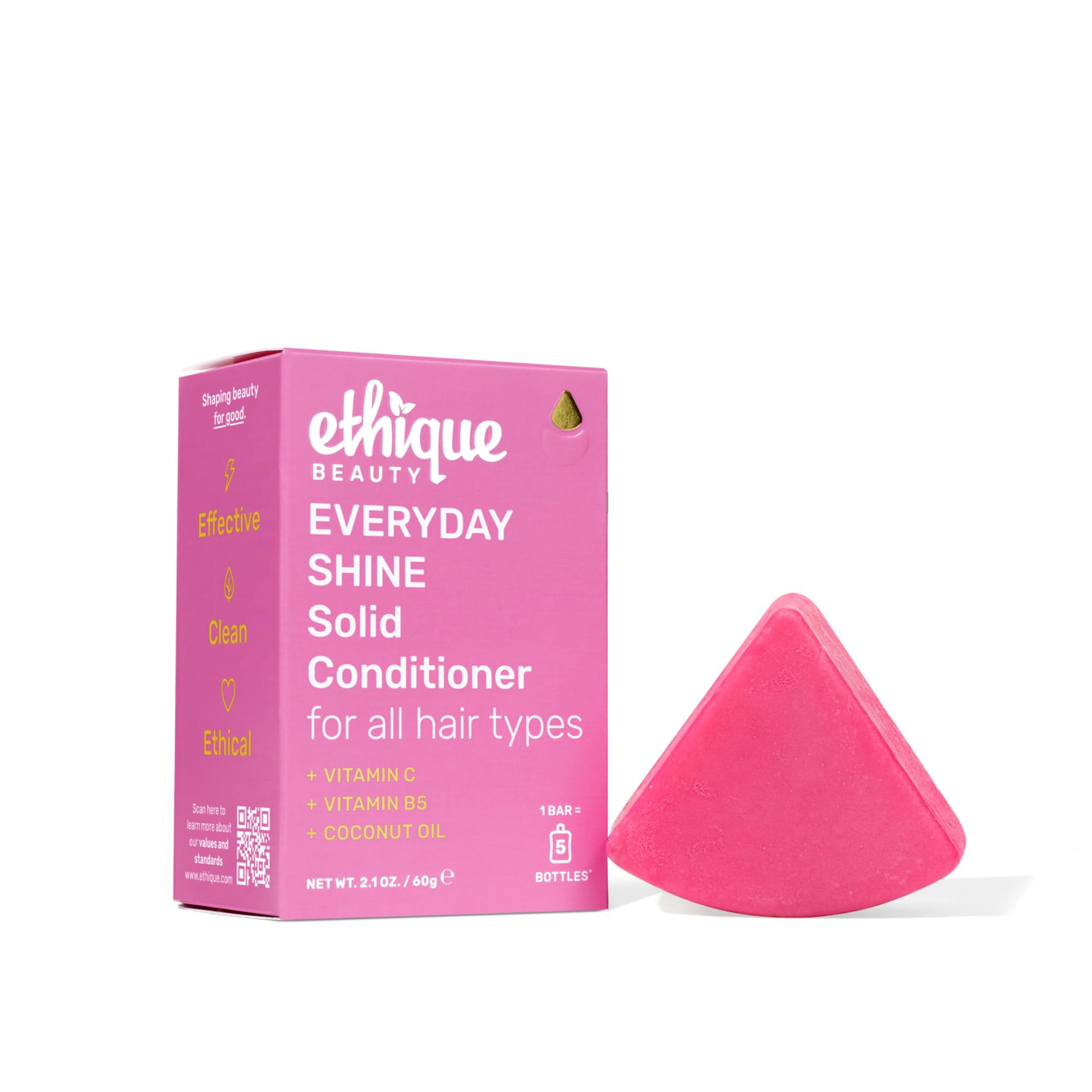 Ethique Everyday Conditioner Bar packaging showcases a plastic-free design for sustainable haircare.