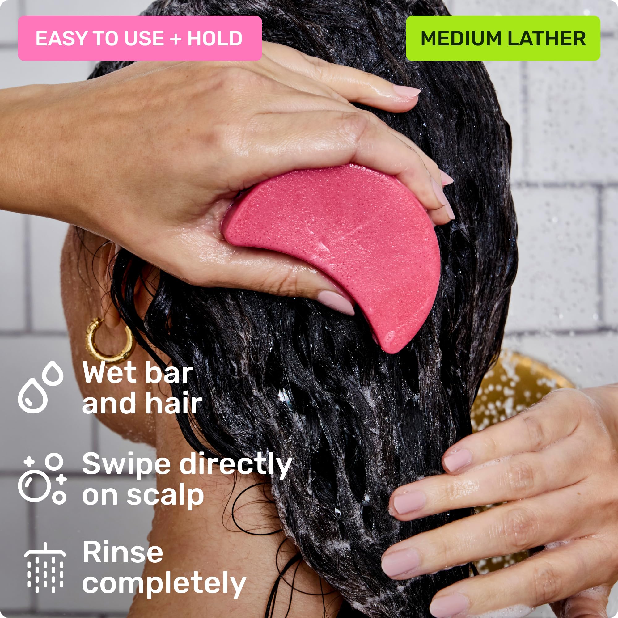 Ethique Everyday Shampoo Bar on-the-go ritual shown with compact travel setup.