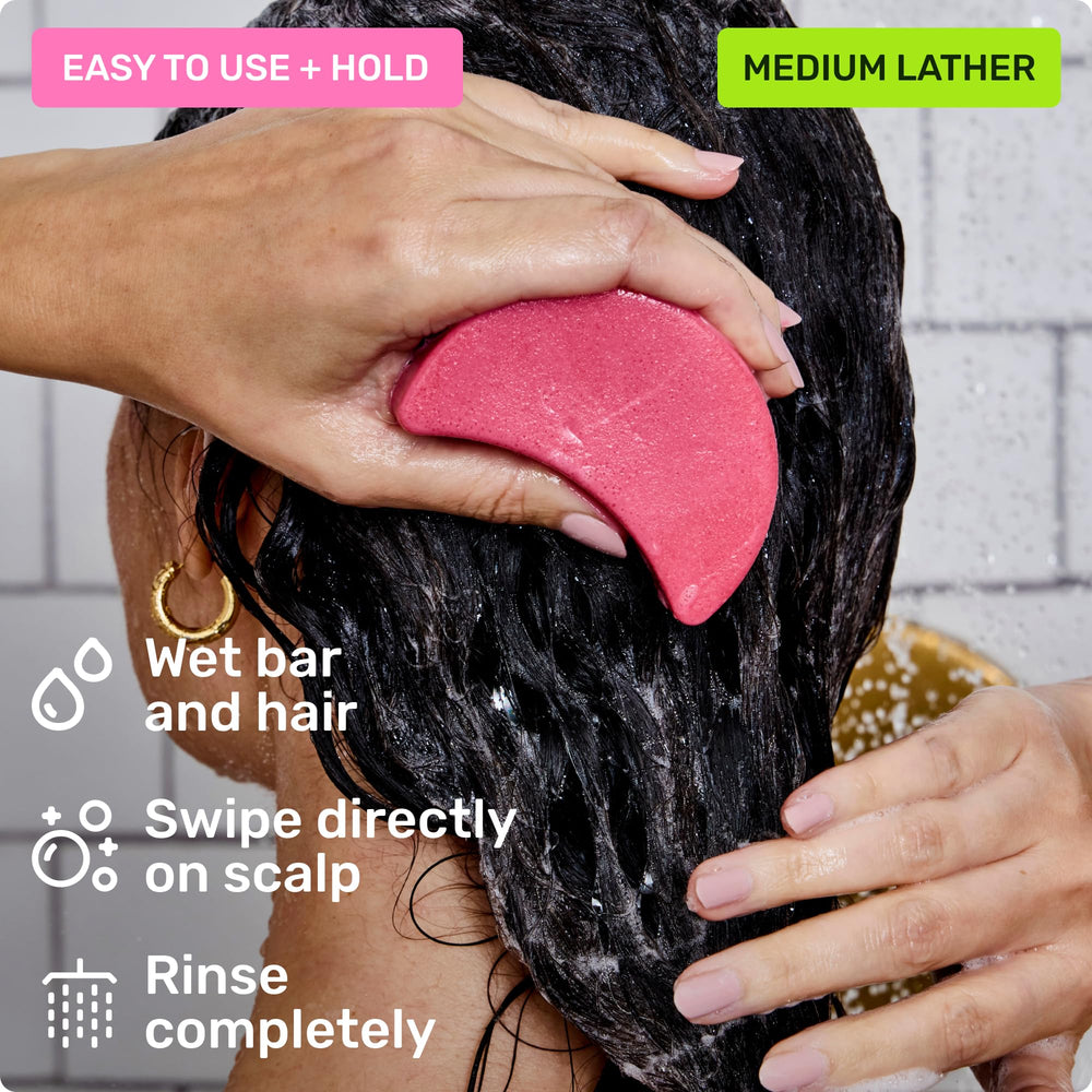 Ethique Everyday Shampoo Bar on-the-go ritual shown with compact travel setup.