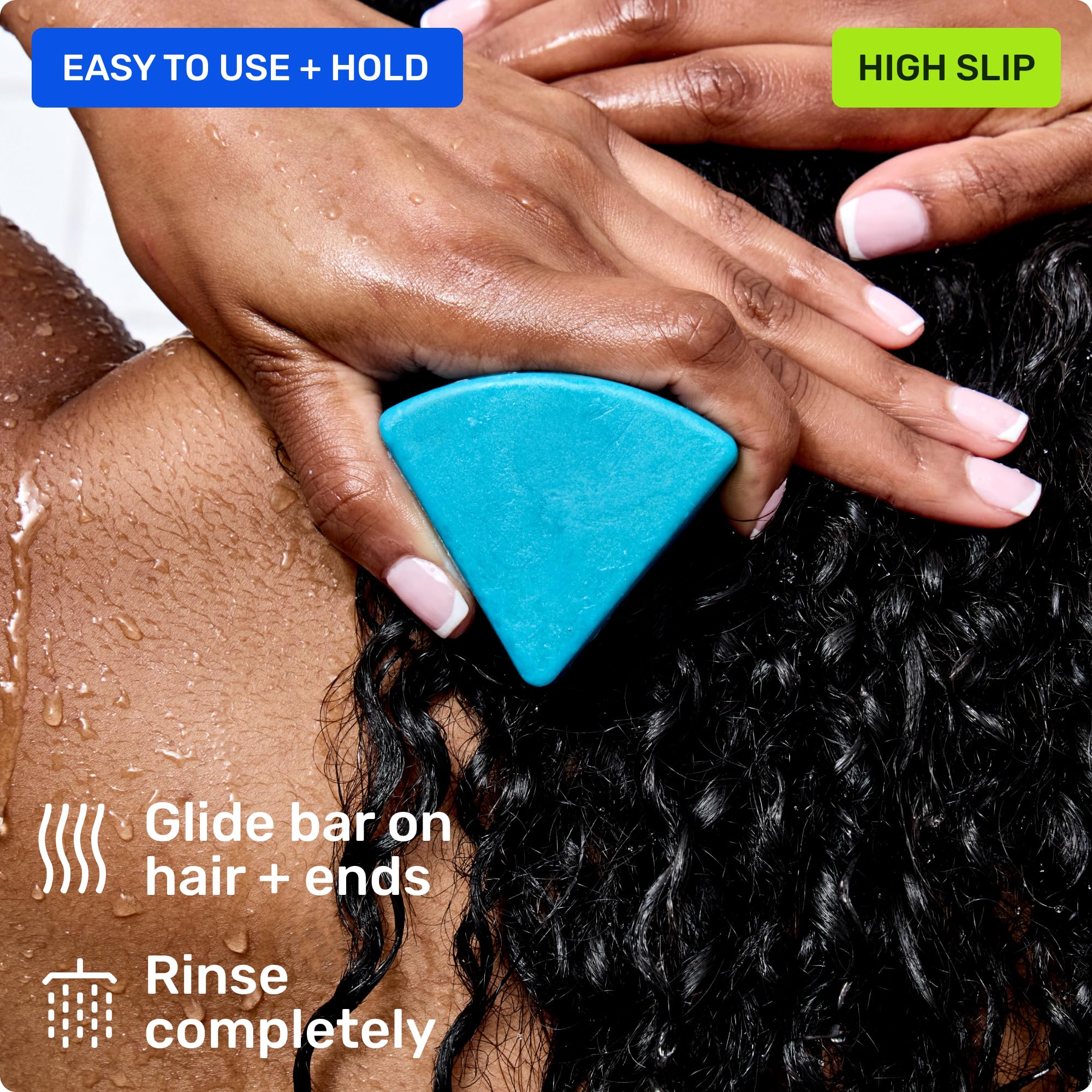 Ethique Hydrating Conditioner Bar in bathroom with easy-dispense use.