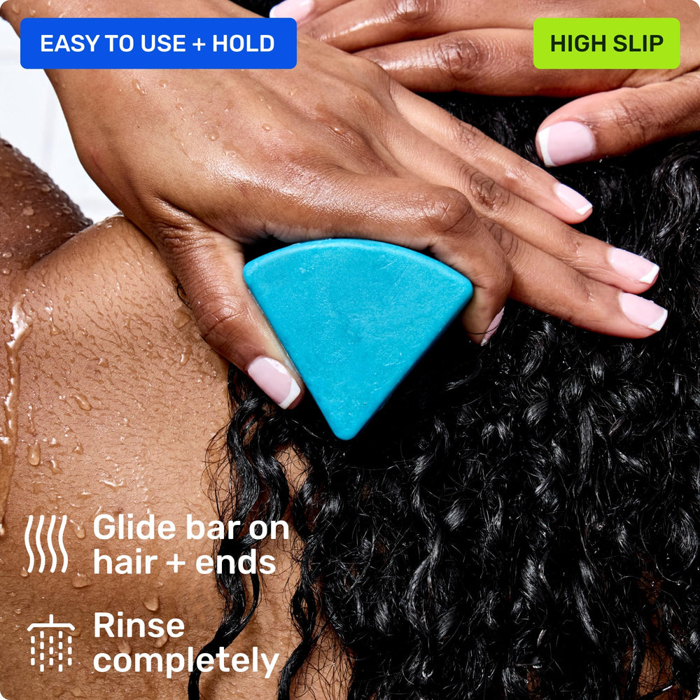 Ethique Hydrating Conditioner Bar fits compactly in gym bags for on-the-go conditioning.