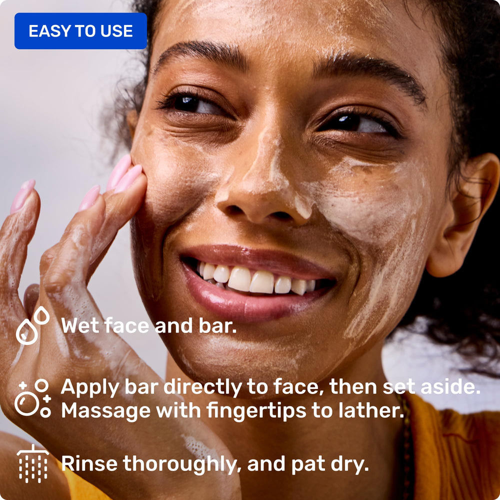 Ethique Hydrating solid cleanser texture close-up shows creamy coconut butter and gentle cleansing.