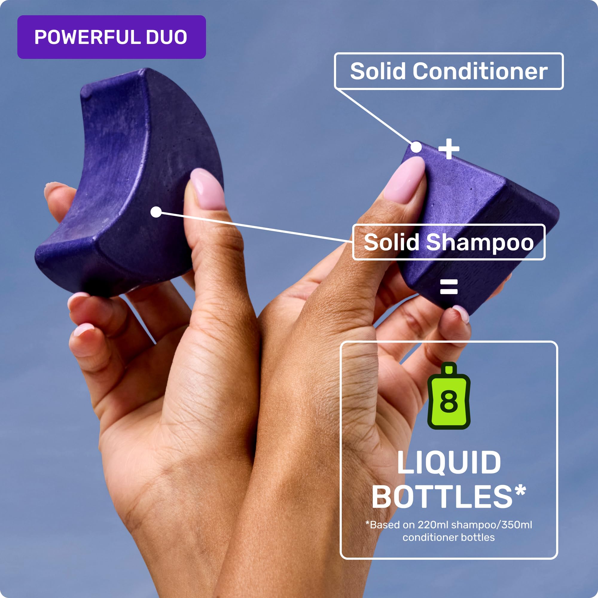 Ethique Purple Conditioner Bar silky hair after use suggests smooth, manageable locks.