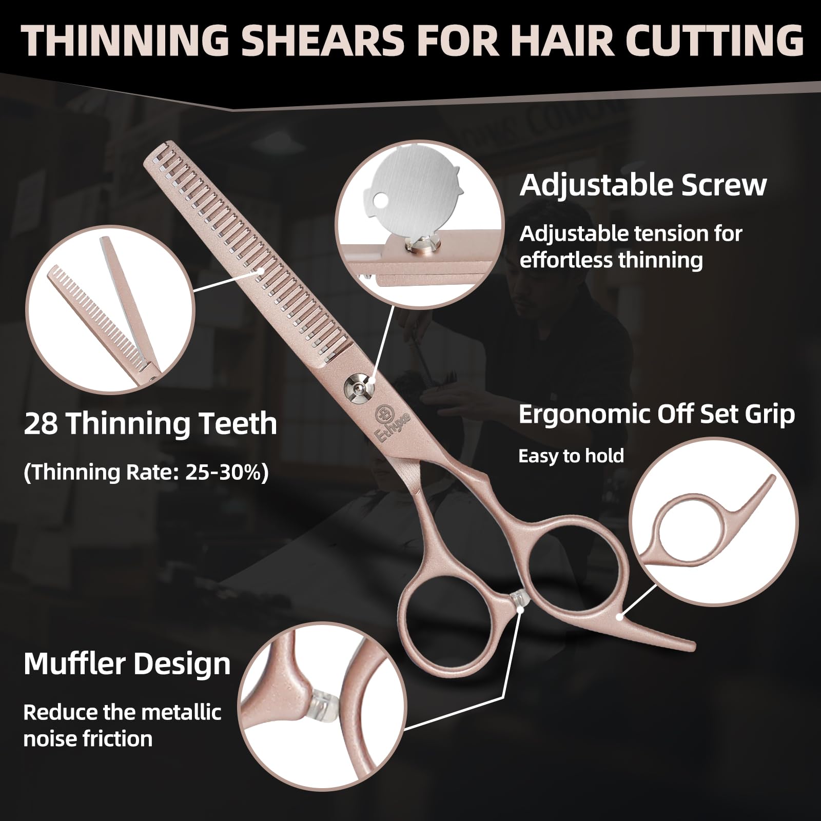 Ethyxe Rose Gold 11-Piece Haircut Kit layout with essential tools.