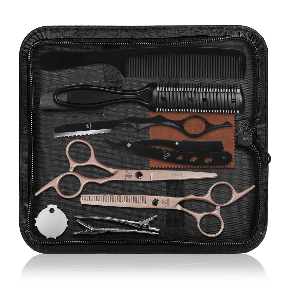 Ethyxe Rose Gold Hair Cutting Scissors packaging shows premium professional quality.