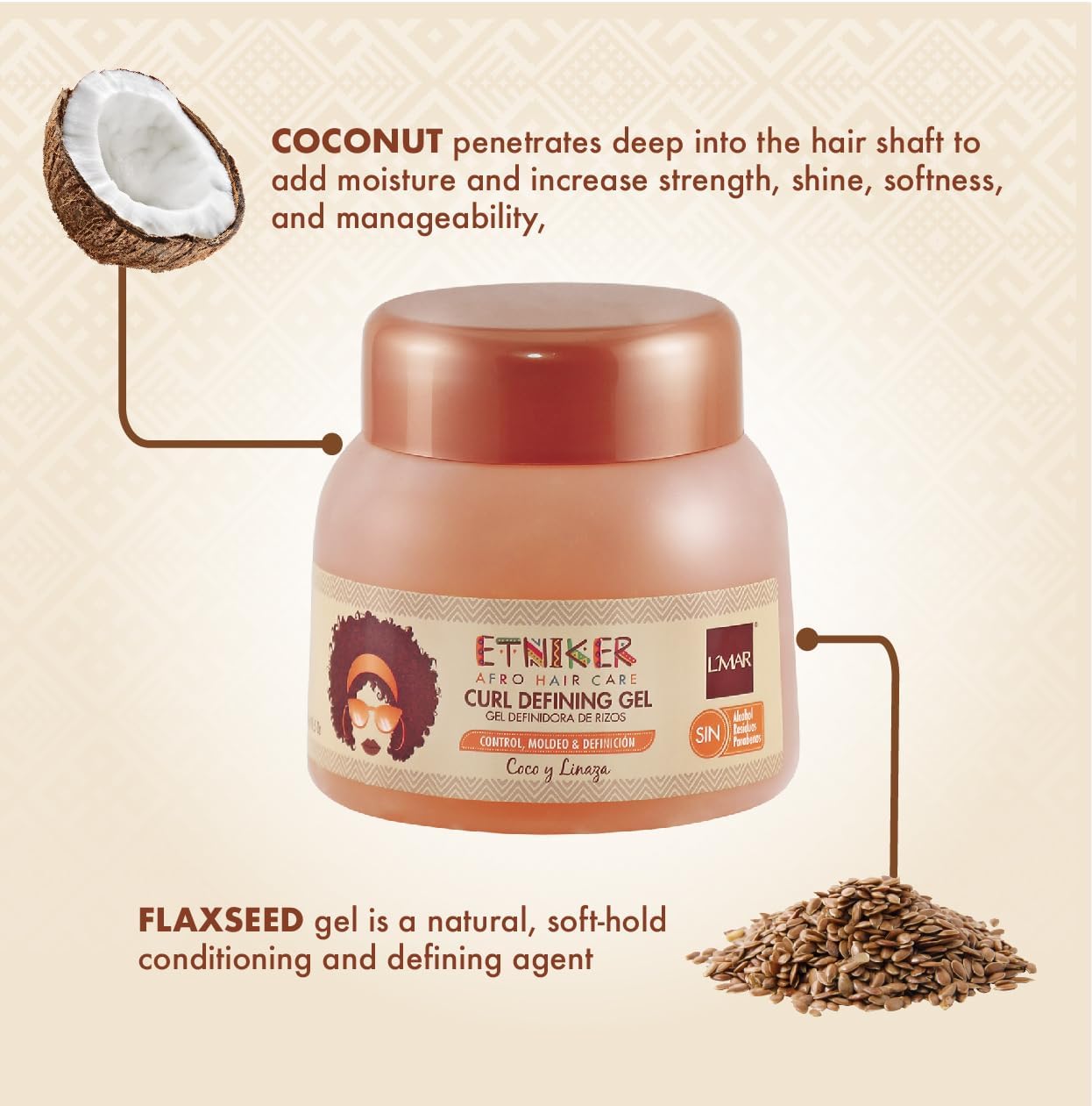ETNIKER Curl Defining Gel edge-control for smoothing baby hairs.