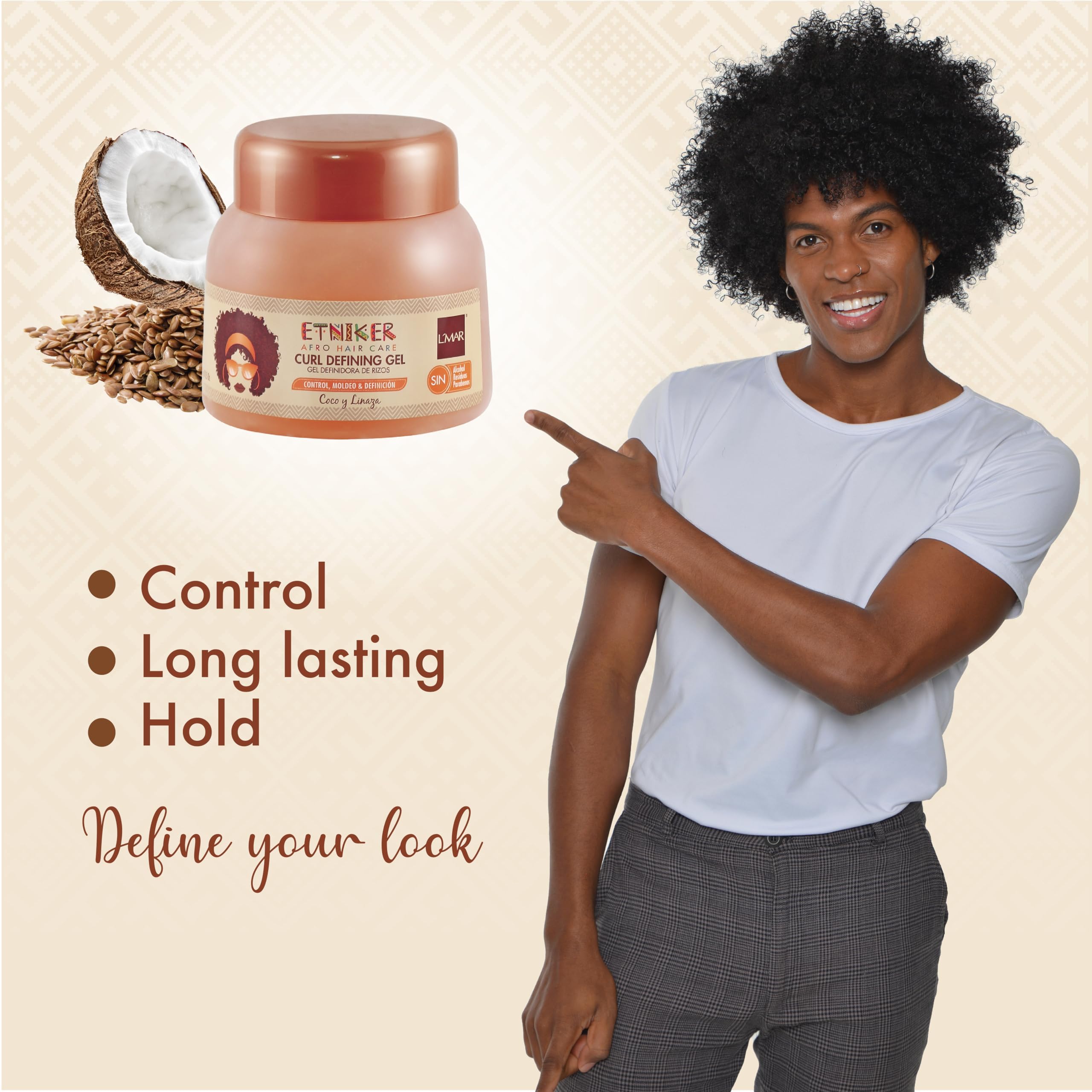 ETNIKER Curl Defining Gel wash-and-go ready styling solution.