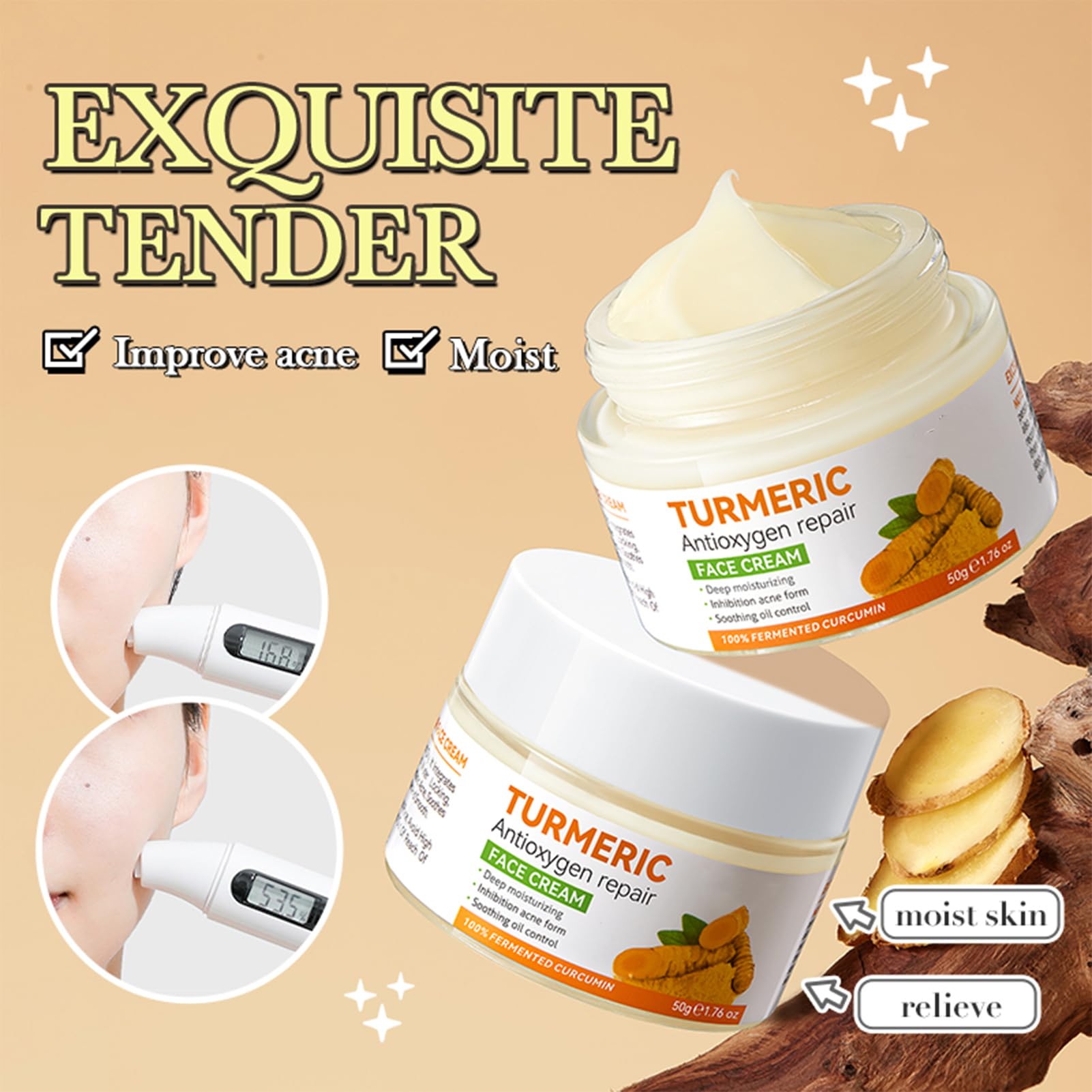 Etuanxi turmeric eye cream tube provides gentle hydration for the eye area