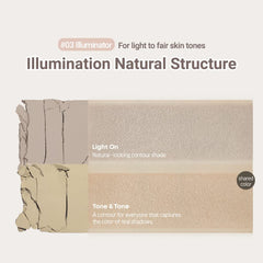 ETUDE Contour Powder palette display highlights 2-color blend for precise definition.