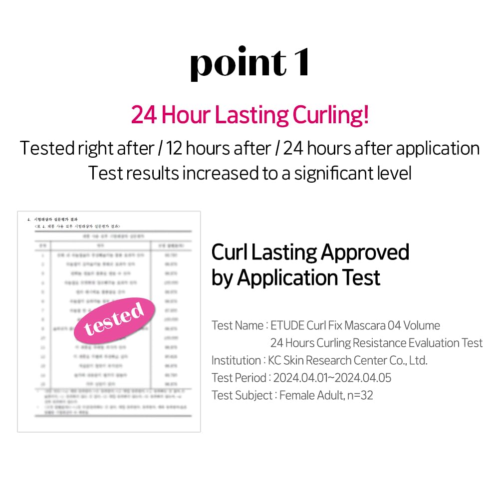 ETUDE Curl Fix Mascara demonstrates waterproof wear in humid or sweaty conditions.