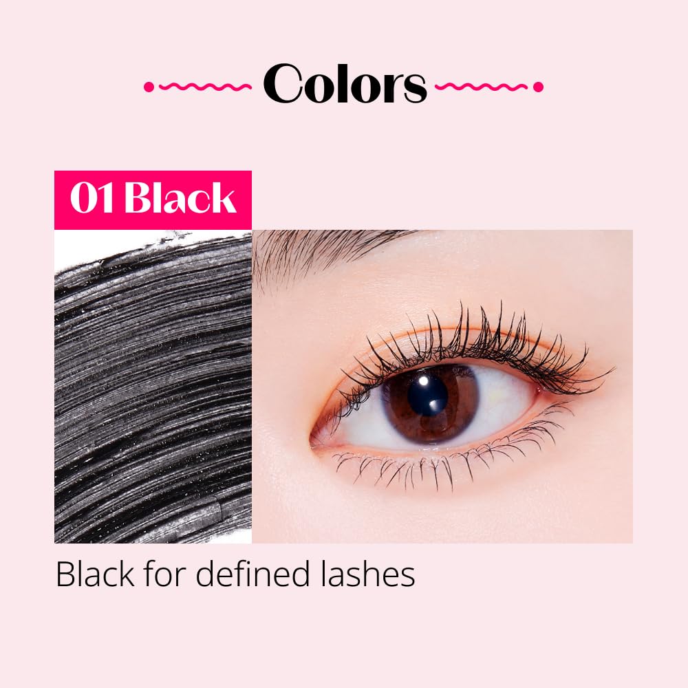ETUDE Curl Fix Mascara wand detail emphasizes dense bristles for volume