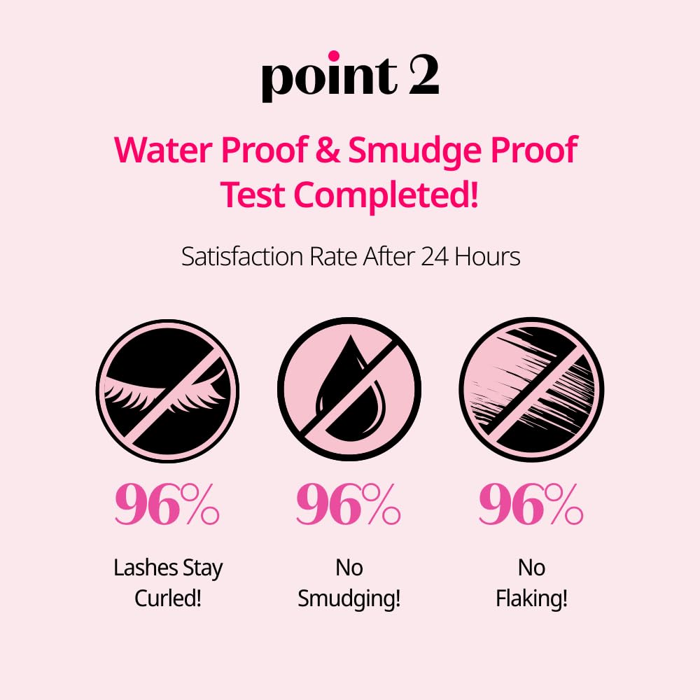 ETUDE Curl Fix Mascara waterproof test shows smudge-proof wear