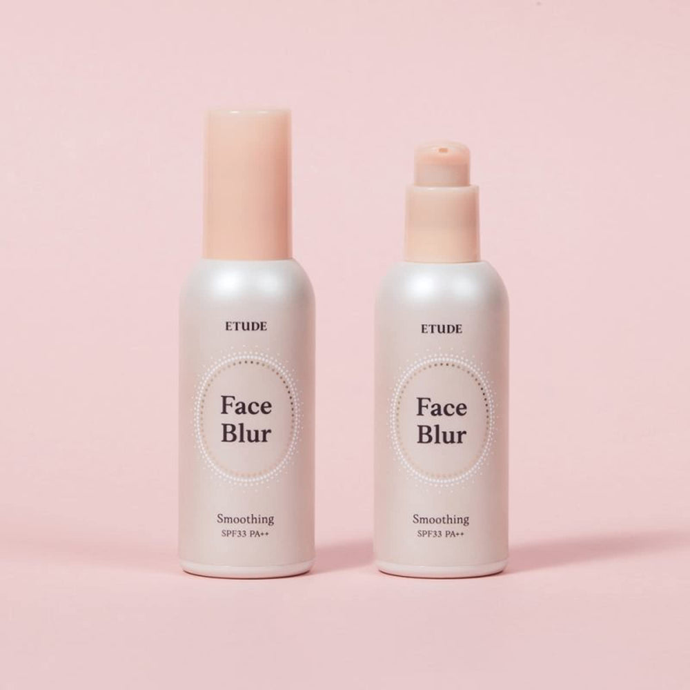 ETUDE Face Blur smoothing milky skin glow close-up showcases airy coral base