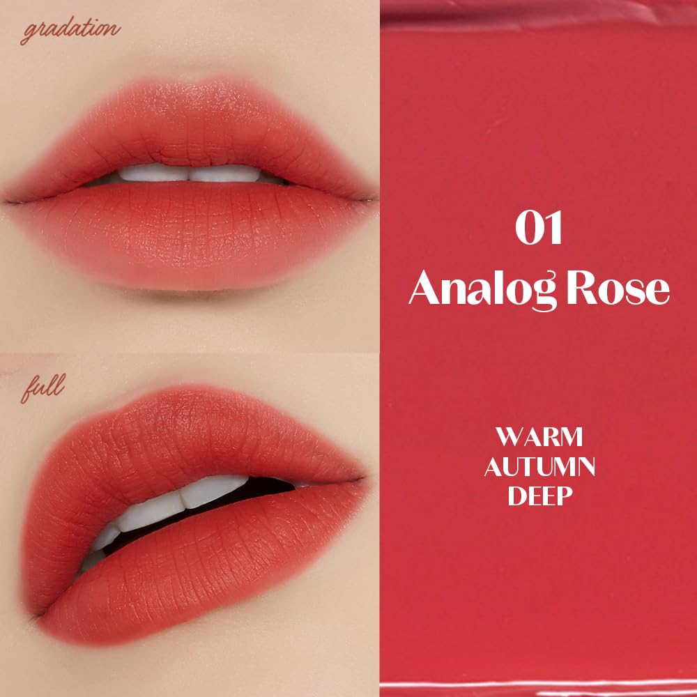 ETUDE Fixing Tint Analog Rose skin swatch demonstrates full-coverage color.