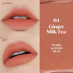 ETUDE Ginger Milk Tea liquid swirl shows the rich matte texture