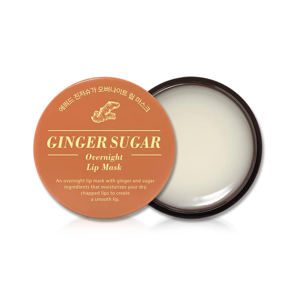 ETUDE Ginger Sugar Overnight Lip Mask tub reveals rich, hydrating formula for lips.