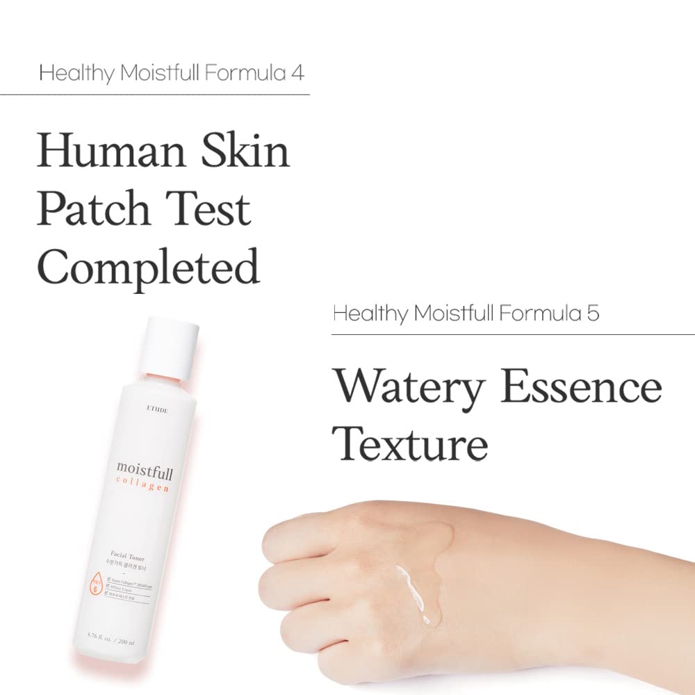 Etude Moistfull Collagen Toner dewy skin image hints at a refreshed, glowing complexion.