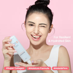 Etude Moistfull Collagen Toner dispensing dropper demonstrates gentle delivery and instant moisture.