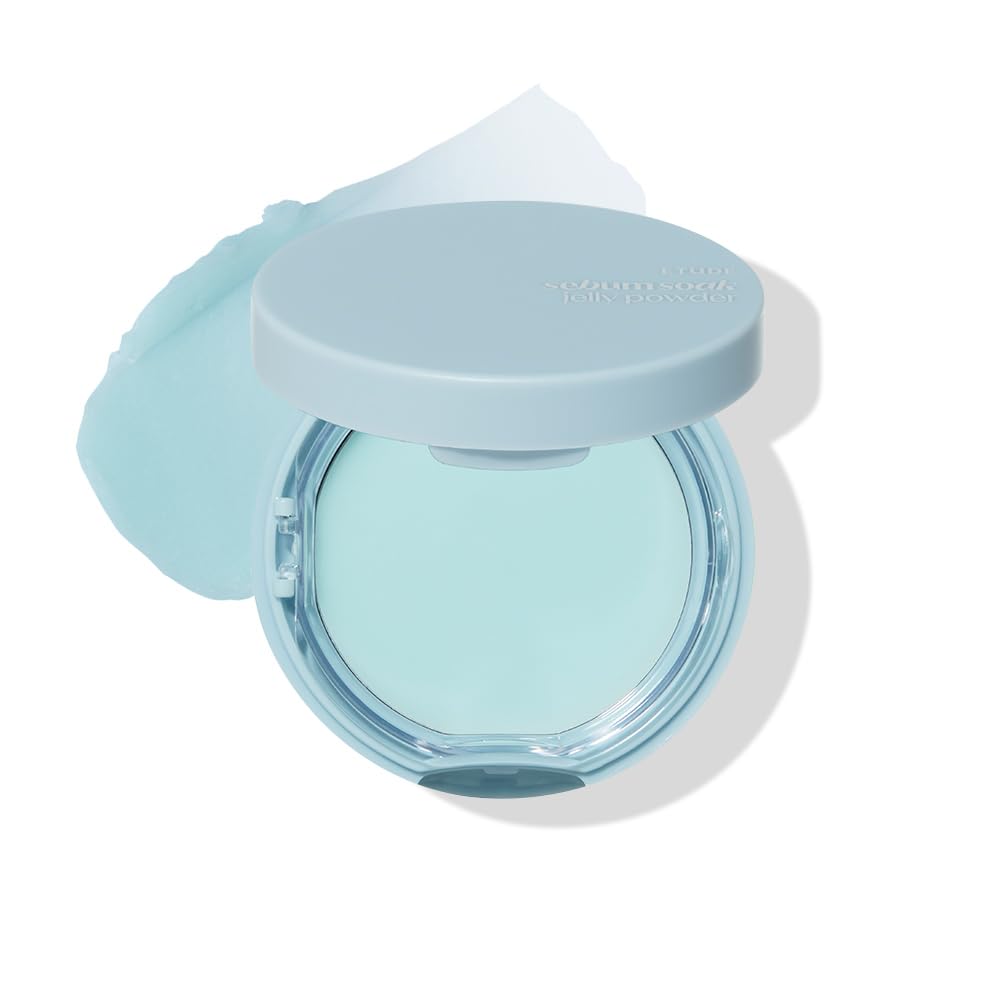 ETUDE SebumSoak Jelly Pressed Powder compact offers a smooth matte finish for all-day control.
