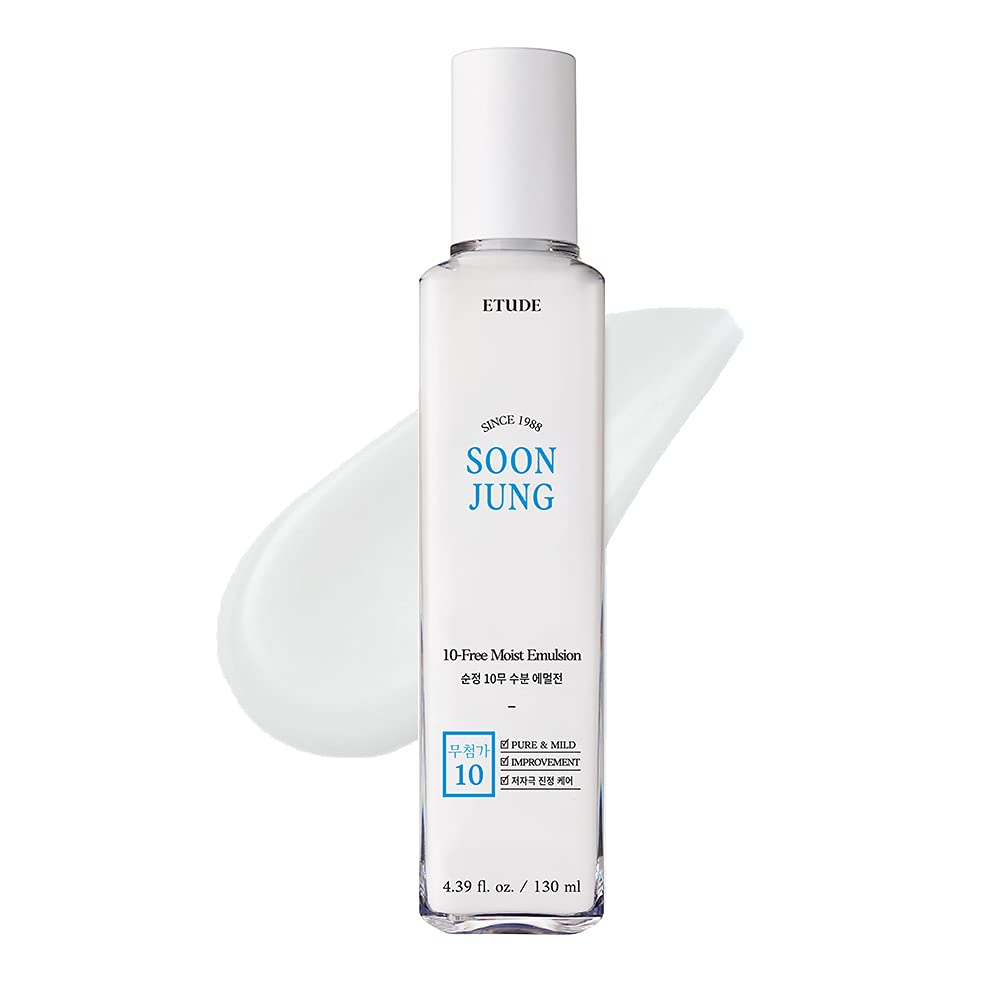 ETUDE SoonJung 10 Free Moist Emulsion front view illustrating gentle hydration for sensitive skin.