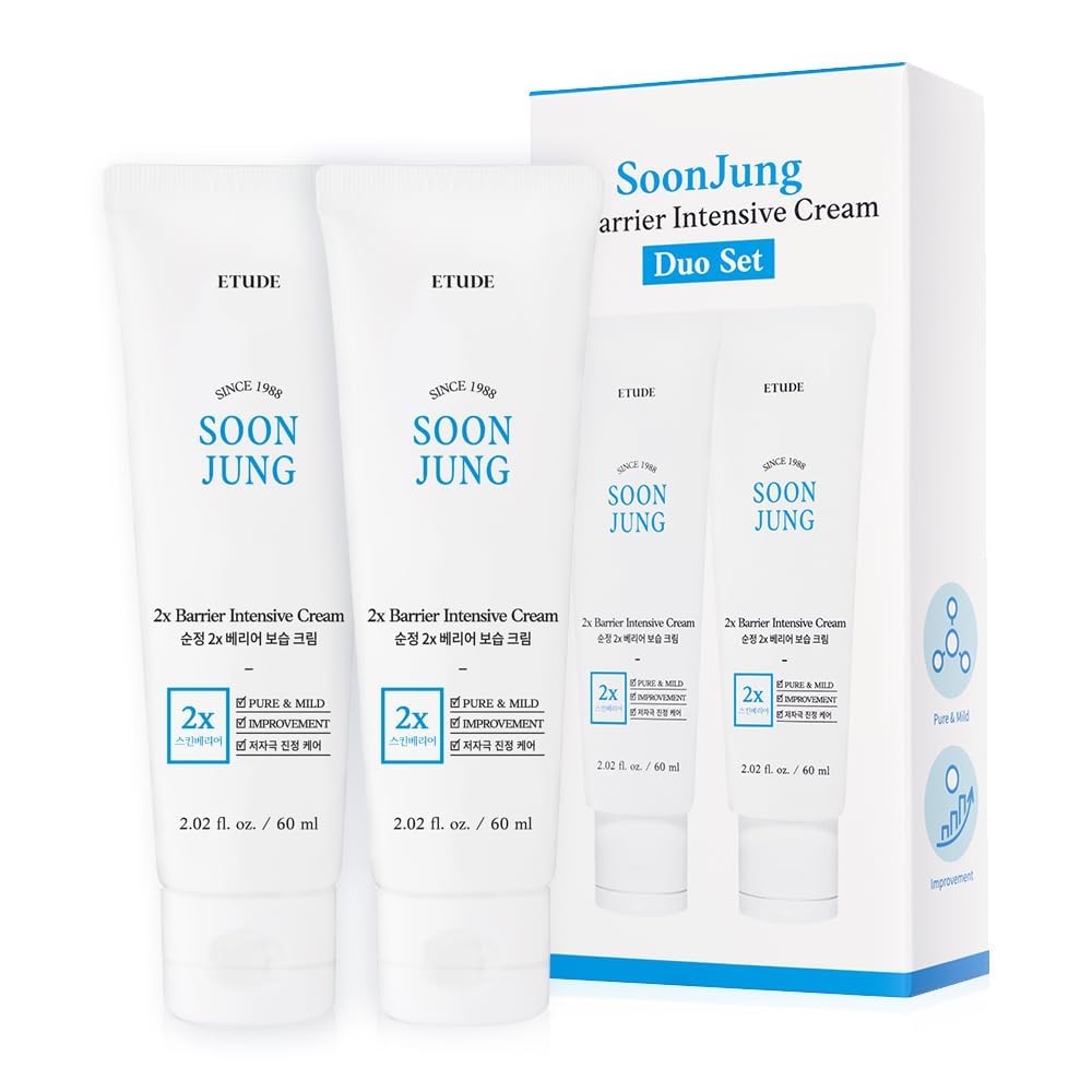 ETUDE SoonJung duo-set packaging presents a gentle barrier-repair kit for sensitive skin.