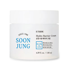 ETUDE SoonJung Hydro Barrier Cream jar closeup highlighting soothing hydration and barrier support