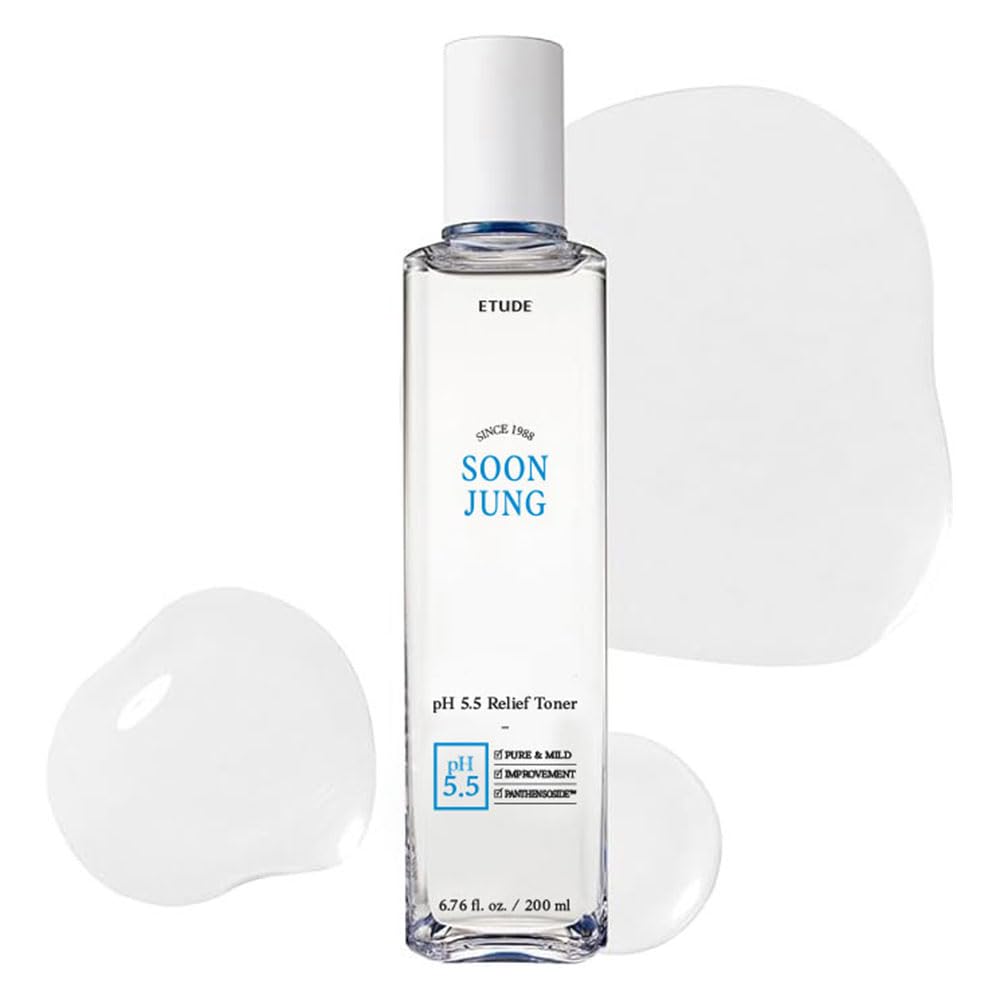 ETUDE SoonJung relief toner bottle, vegan hydration for sensitive skin
