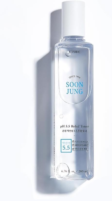 ETUDE SoonJung relief toner dispensing action, quick refreshing layer
