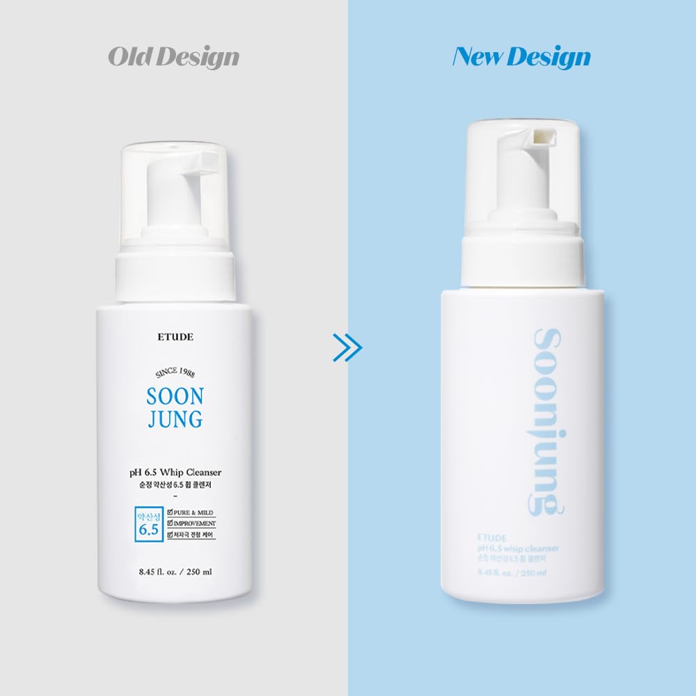 ETUDE SoonJung whip cleanser foam closeup showing micro foaming texture for gentle wash.
