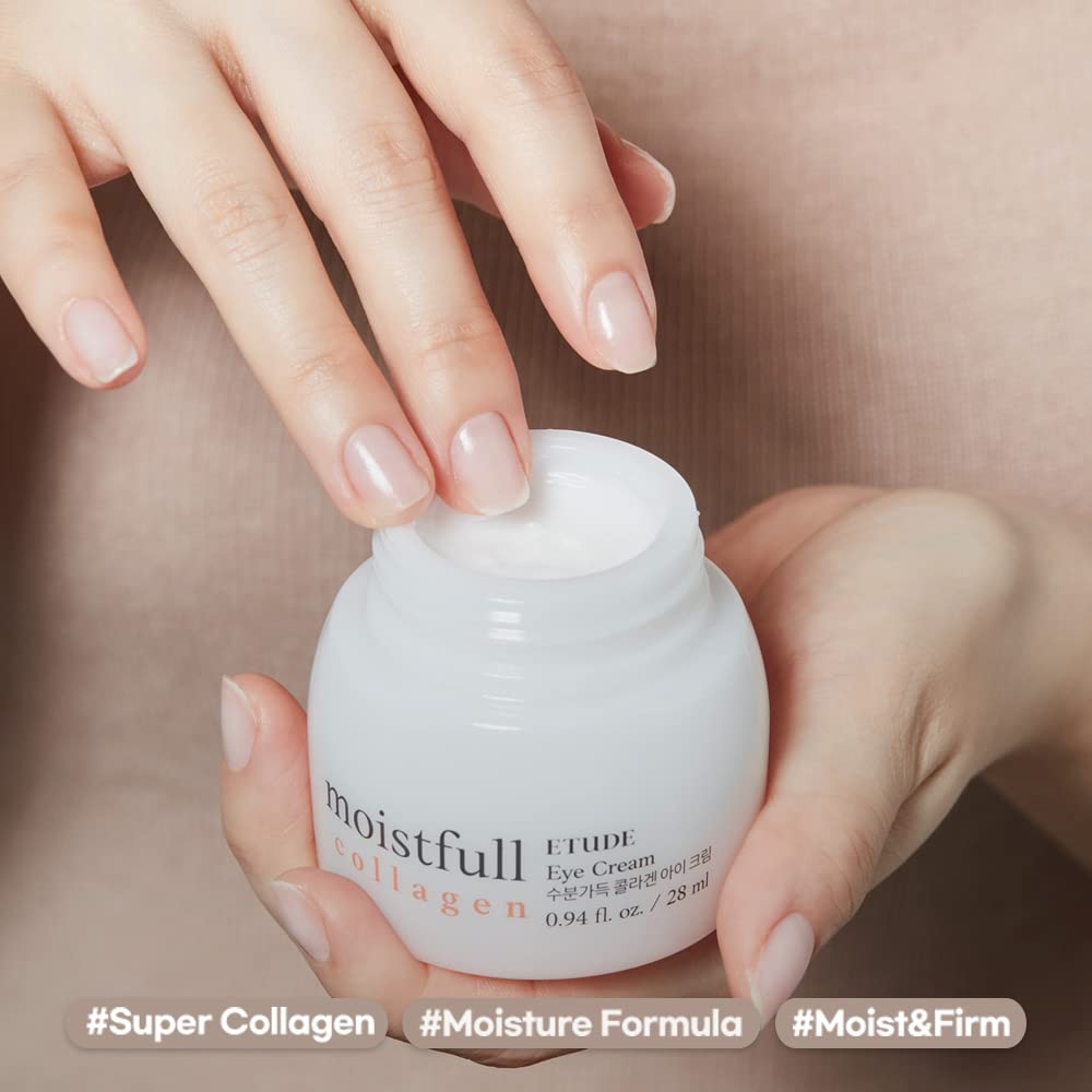 ETUDE Super Collagen Water drop visual highlights intense hydration around the eyes.