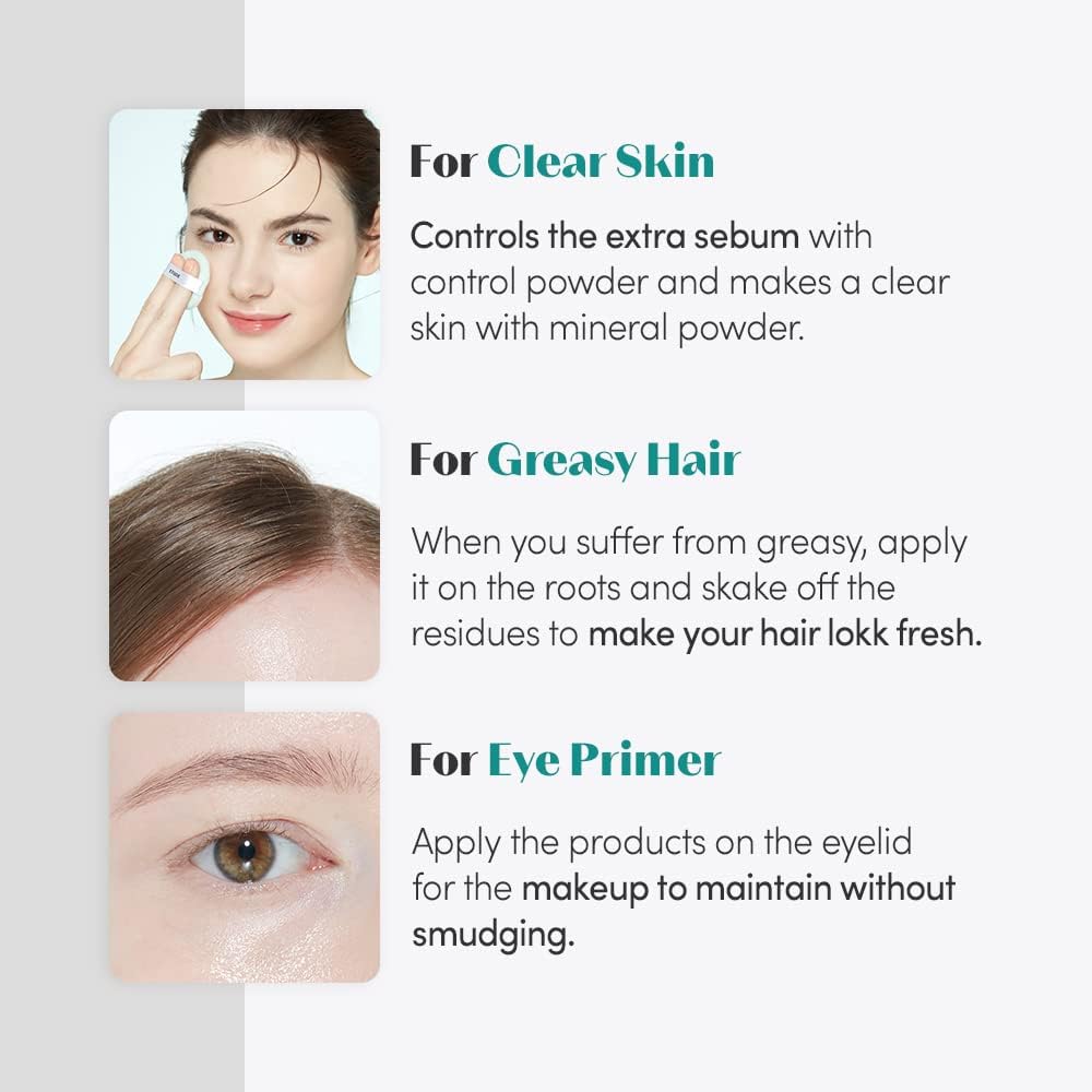 ETUDE Zero Sebum Powder skin matte finish conveys oil balance throughout day.