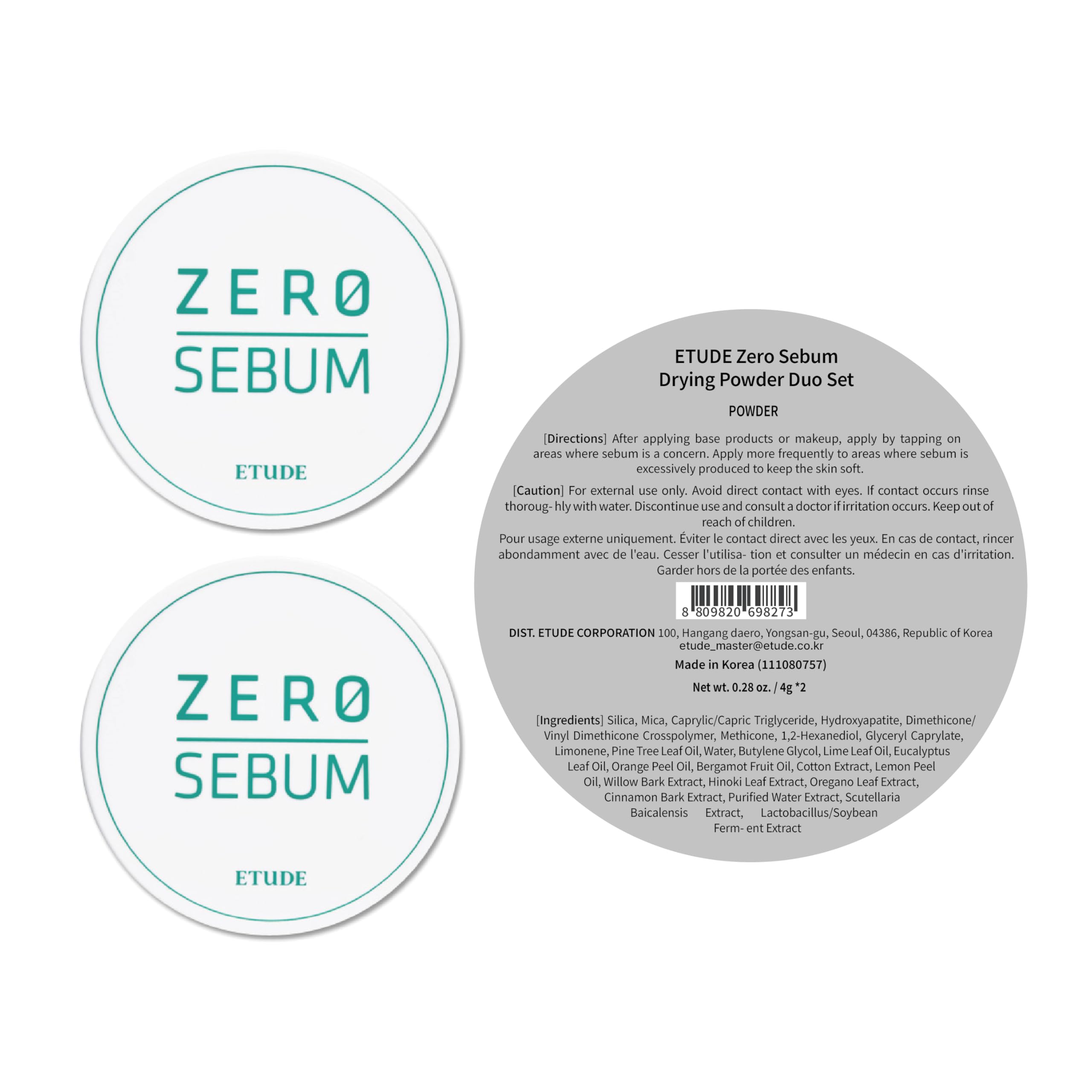 ETUDE Zero Sebum Powder texture closeup conveys smooth, downy skin after use.