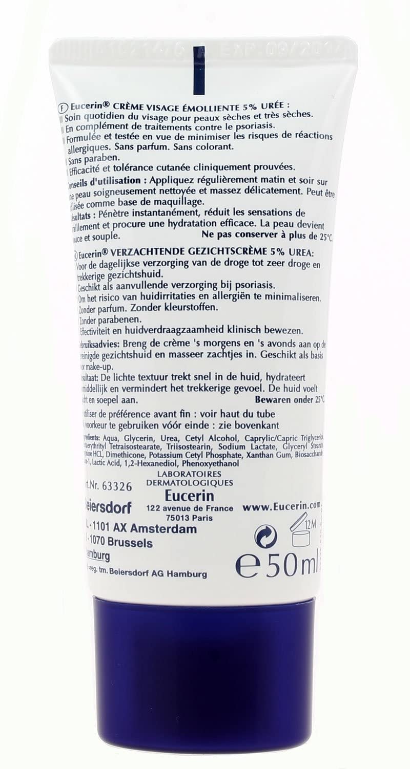 Eucerin 5% Urea as makeup base ready for makeup application.