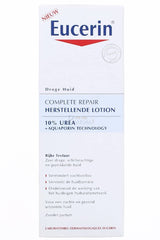 Eucerin label close-up highlights 10 percent urea for smoother, softer skin.