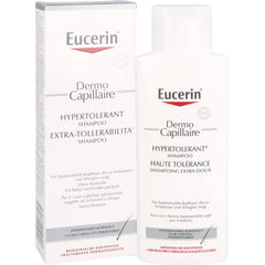 Eucerin Dermo Capillaire Shampoo close-up texture with creamy lather for irritation-prone scalps.