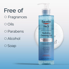 Eucerin: enjuague suave con agua para aclarar la piel.
