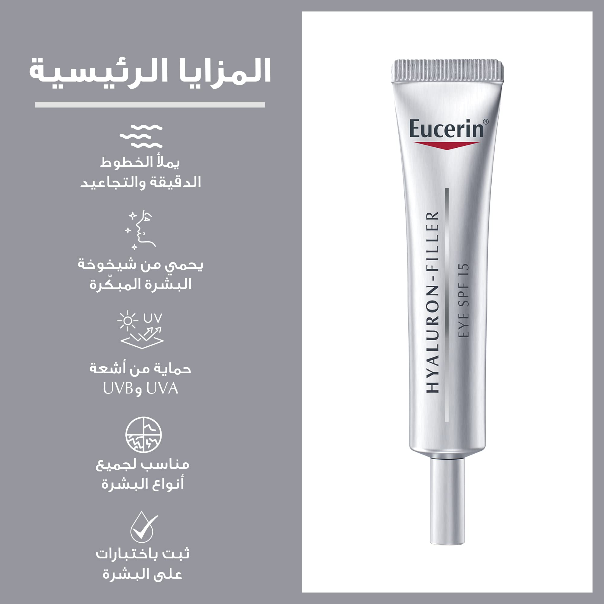 Eucerin Hyaluron Filler Eye Treatment coverage under makeup scenario