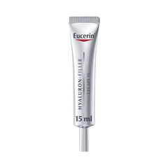 Eucerin Hyaluron Filler Eye Treatment tube closeup showing hydrating formula
